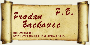 Prodan Backović vizit kartica